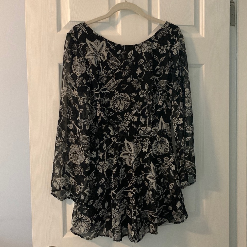 Lush long sleeve black and white romper